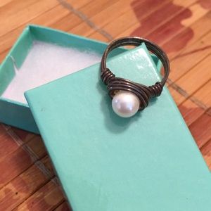 Pretty Wire Wrap Pearl Ring